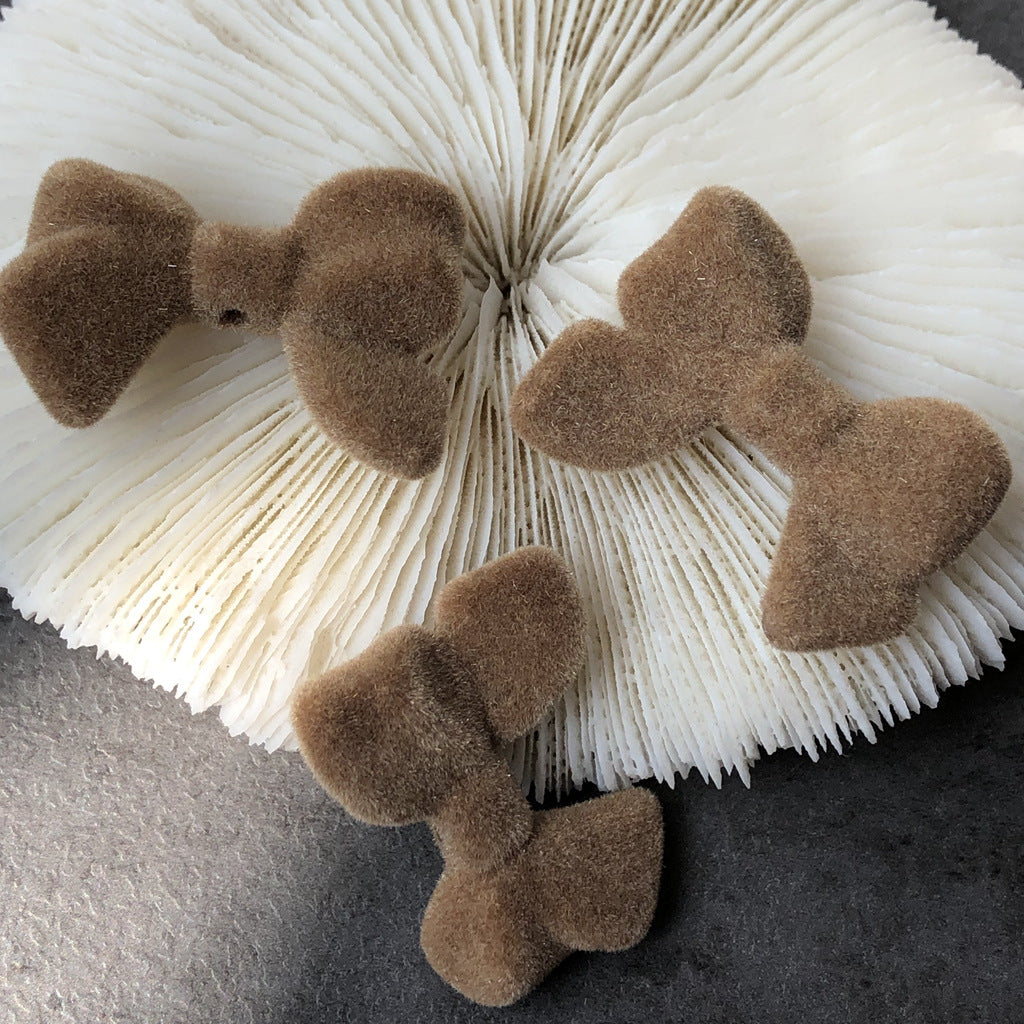 Wholesale 10PCS Flocking Bow Accessories Beads